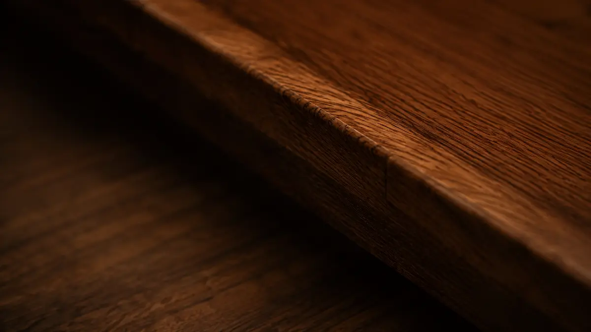 Detalle de acabado natural en superficie de madera