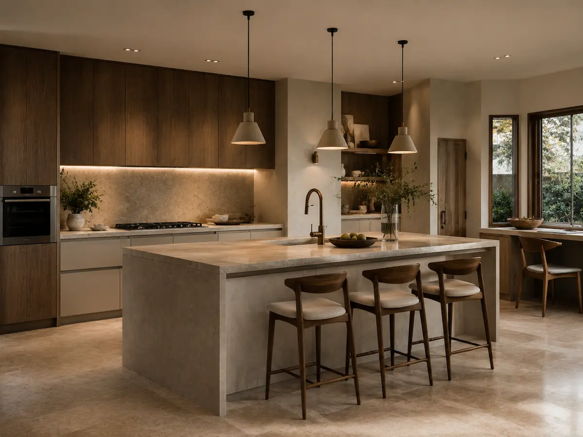 Cocina arquitectónica en madera diseñada a medida por LEGADO