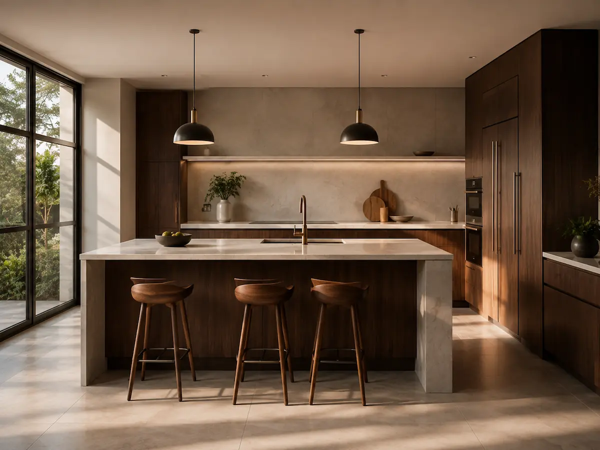 Cocina arquitectónica en madera diseñada a medida por LEGADO